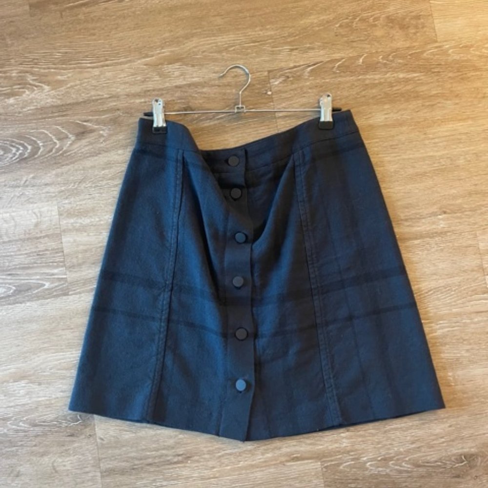 Black and Blue Plaid button up mini skirt